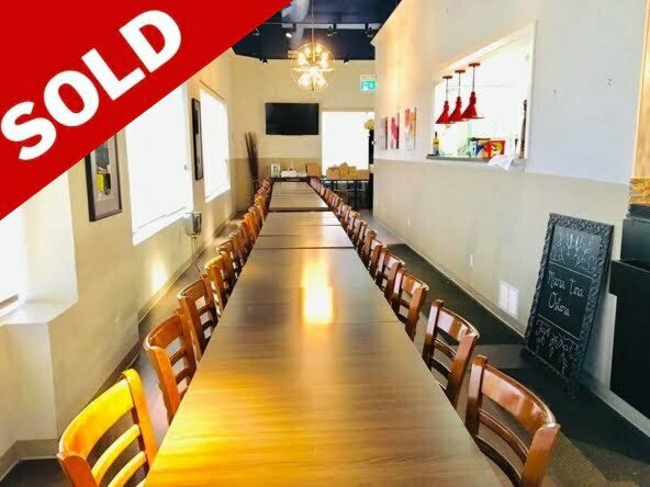 Long table with chairs