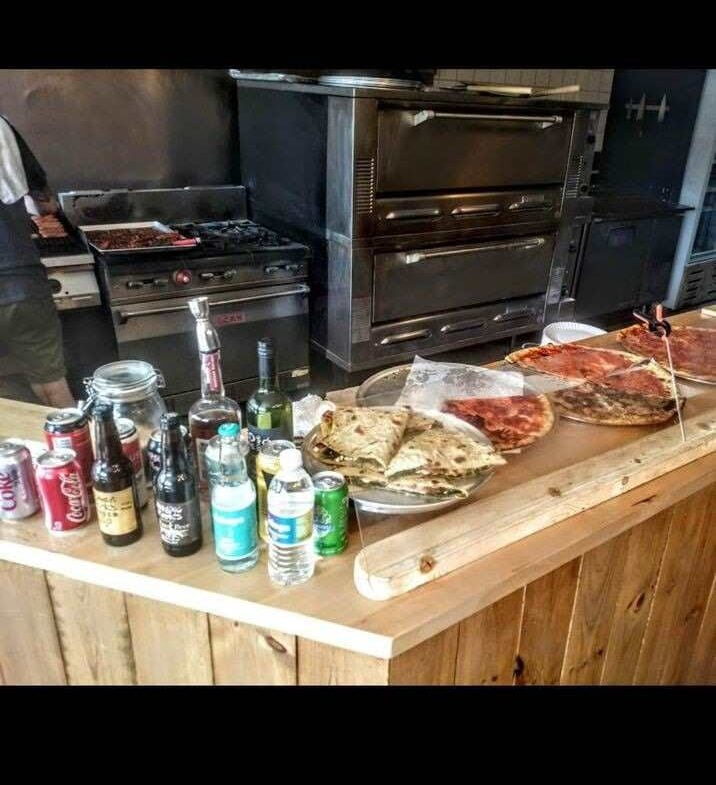 Food verities on long table